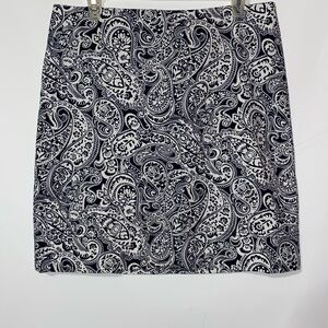 Sale! 4 items for $20 - Talbots Navy And White Paisley Mini Skirt Size 10